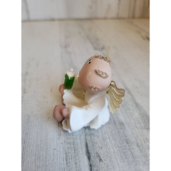 Vintage angel cheeks green beer mustache figure xmas - Picture 3 of 8